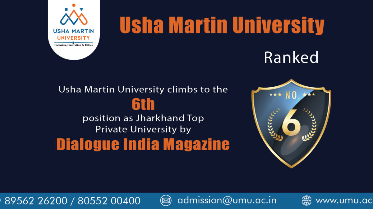 UMU Climbs to the 6th position as Jharkhand Top Private University by Dialogue India Magazine