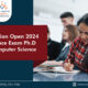 Admission Open 2024 Entrance Exam Ph.D in Computer Science